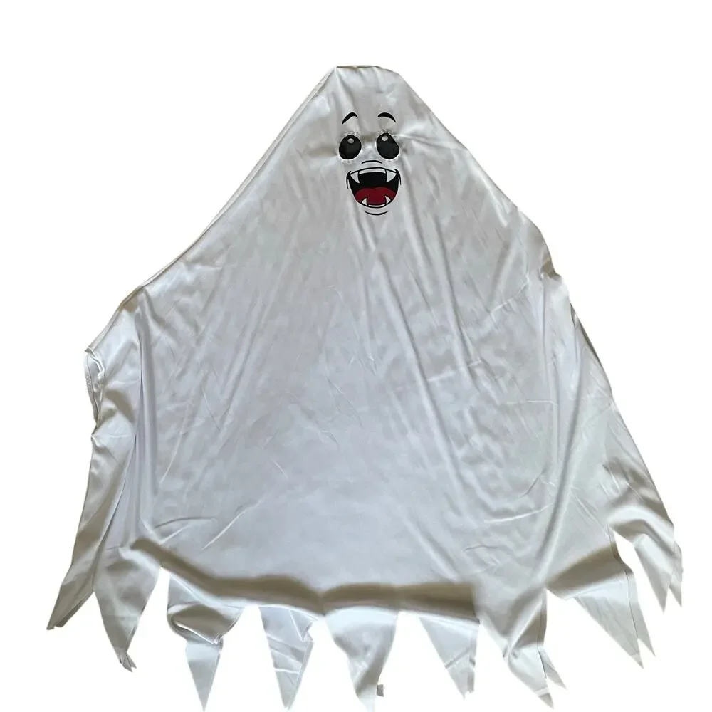Kids Ghost Halloween Costume White Pullover Arm Cutouts Trick or Treat Costume